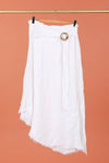 100% Linen Skirt in White