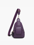 Sling Bag with Flapover Pocket in Brown