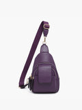 Sling Bag with Flapover Pocket in Dark Forest Green