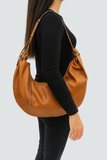 Vegan Leather Hobo Bag in Raisin