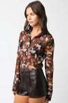 Mesh Blouse in Multicolor