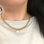 18K Gold Plated Single Pearl Necklace