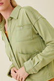 Washed French Terry Jacket in Green Tea