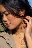 18K Gold Plated Tear Drop Threader Earrings
