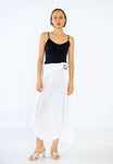 100% Linen Skirt in White