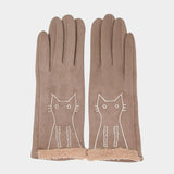 Embroidery Detail Smart Touch Gloves (dog or cat)