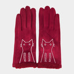 Embroidery Detail Smart Touch Gloves (dog or cat)
