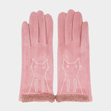 Embroidery Detail Smart Touch Gloves (dog or cat)