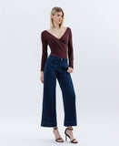 High Rise Dark Wash Ankle Wide Leg Jeans