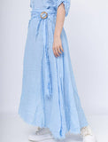 100% Linen Skirt in White