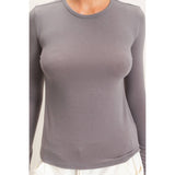 Crew Neck Long Sleeve Top in Black