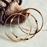 Solid Brass Handcrafted Flat Edge Bracelet Bangle Set