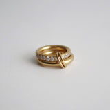Cecilia Double Stacked Ring | CZ Interlocking Ring: 7