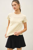 100% Cotton Garment Dyed Slub Tee in White
