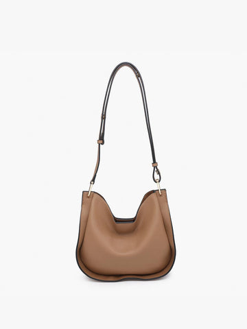 Crossbody Bag with Large Back Pocket in Brown