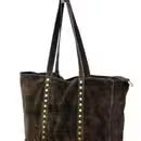 Studded Large Suede Leather Shopper Bag