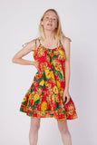 Positano Dress in Amalfi Red & Lemon Spring