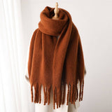 Tassel Scarf in Coffee