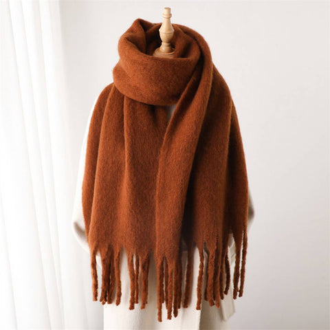 Tassel Scarf in Coffee