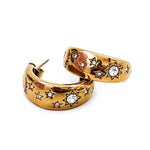 18K Gold Plated Crystal Hoop Earrings