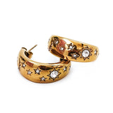 18K Gold Plated Crystal Hoop Earrings