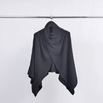 Asymmetrical Ribbed Knit Poncho in Olive
