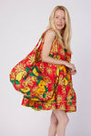 Positano Dress in Amalfi Red & Lemon Spring
