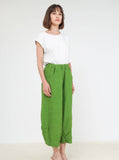 100% Linen Barrel Pants in White