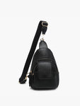Sling Bag with Flapover Pocket in Brown