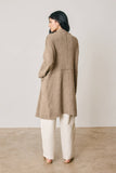 Soft Knit Drape Collar Cardigan in Mocha Brown