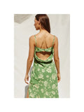 Open Back Midi Dress in Flora Green