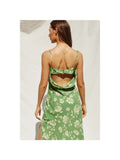 Open Back Midi Dress in Flora Green