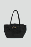 Faux Suede Shoulder Bag in Brown