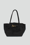 Faux Suede Shoulder Bag in Brown