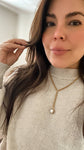 18K Gold Plated Over Stainless Steel Pearl Lariat Necklace