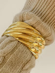 18K Gold Plated Non-Tarnish Wavy Bold Bangle