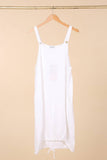 100% Linen Midi Dress Jumper in White