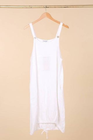 100% Linen Midi Dress Jumper in White