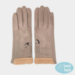 Embroidery Detail Smart Touch Gloves (dog or cat)