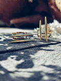 Solid Brass Handcrafted Double Spike Needle Adjustable Ring