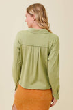 Washed French Terry Jacket in Green Tea