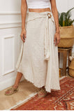 100% Linen Skirt in Beige