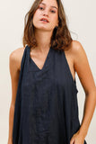 100% Linen Dress in Black