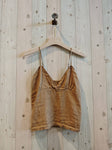 100% Linen Tank in Brown