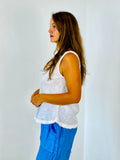 100% Linen Tank Top in Beige