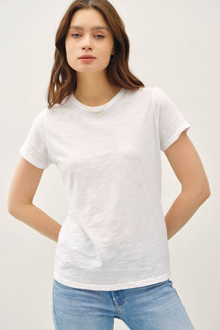 Garment Dyed Slub Tee in White
