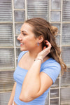 Cam Mini Hoop Earrings in Ocean Wave Blue