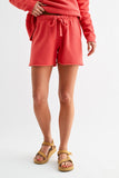 100% Cotton Vintage Edge Mid-Rise Shorts in Blushed Brick