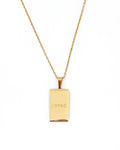 18K Gold Plated 'Loved' Engraved Pendant Necklace