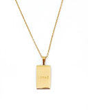 18K Gold Plated 'Loved' Engraved Pendant Necklace